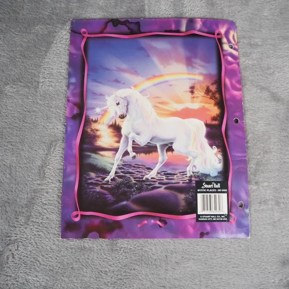 VTG 90's Unicorn‎ Horse Folders Lot of 3 Stuart Hall Christian Riese Lassen Art